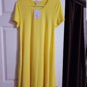 Lularoe S Yellow Jessie dress with pockets